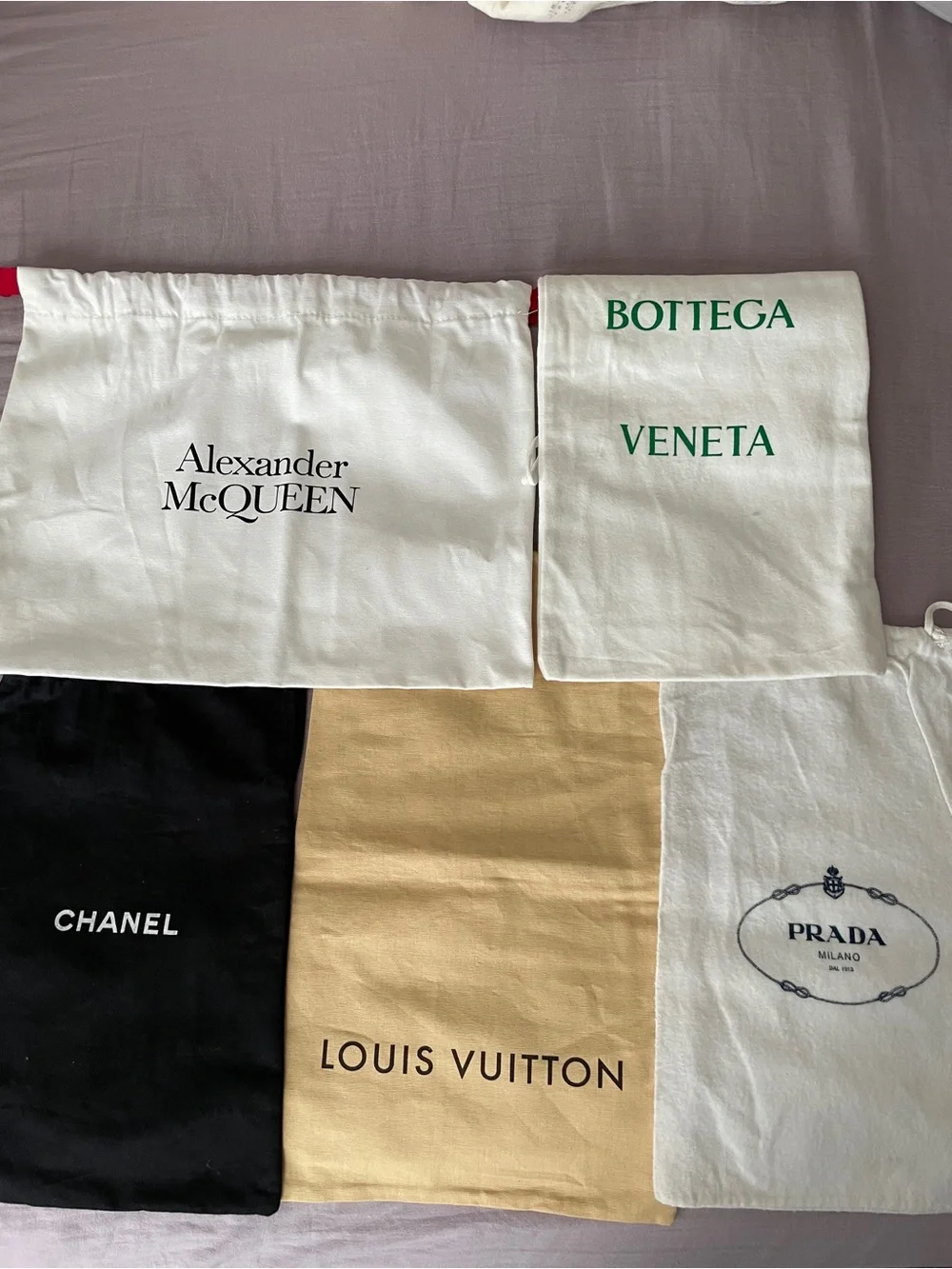 Bundle-5 luxury brand dust bags